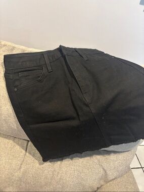 Just Black Black Mini Skirt with Raw Hem